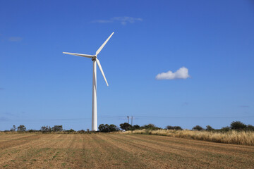 Fototapeta premium Wind turbine environment friendly production of electric energy.