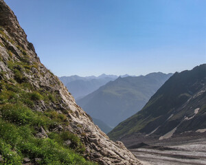 Glacier in the mountains of the North Caucasus	
