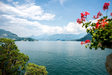 Lake Como in Italy. View in the Direction of the town Bellagio.