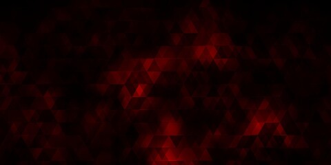 Dark Red vector background with lines, triangles.