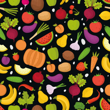 fruits and vegetables, seamless pattern for your design