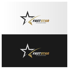 Gold Star logo design template, Elegant Star logo design vector