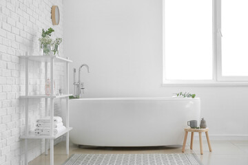 Naklejka na ściany i meble Interior of modern clean bathroom