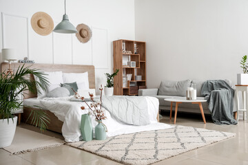 Stylish interior of modern bedroom