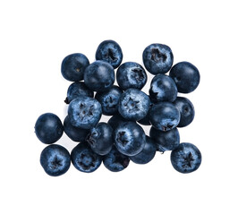 Blueberry isolated on white background. top view.