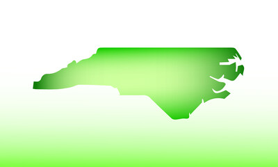 North Carolina map using green color with dark and light effect vector on light background illustration