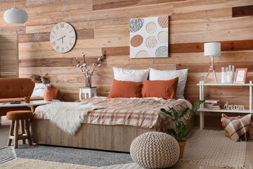 Stylish interior of modern bedroom
