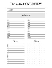 Planner sheet vector. Printable vertical notebook page