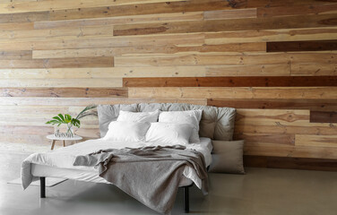 Fototapeta na wymiar Interior of modern stylish bedroom