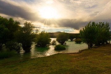 The Alloz reservoir in Lerate, Navarra, Spain