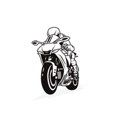 Motosport sportbike silhouette illustration with black color vector
