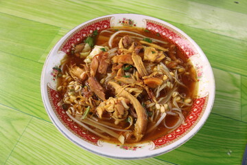 Soto (also known as sroto, tauto, or coto) is a traditional Indonesian soup mainly composed of broth, meat, and vegetables.