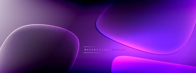 Vector abstract background - liquid bubble shapes on fluid gradient with shadows and light effects. Shiny design template for text