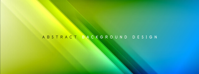 Motion concept neon shiny lines on liquid color gradients abstract backgrounds. Dynamic shadows and lights templates for text