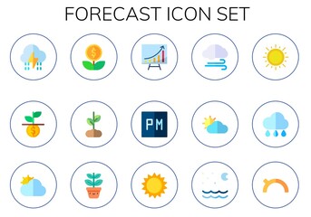 Modern Simple Set of forecast Vector flat Icons