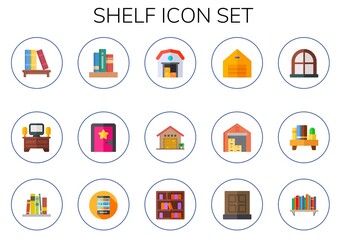 Modern Simple Set of shelf Vector flat Icons