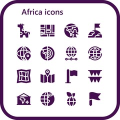 Modern Simple Set of africa Vector filled Icons