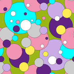 Materiał do szycia Seamless pattern with colorful circles.