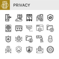 privacy simple icons set