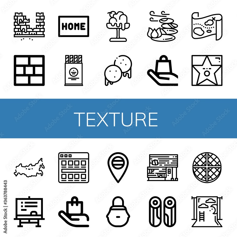 Poster texture simple icons set