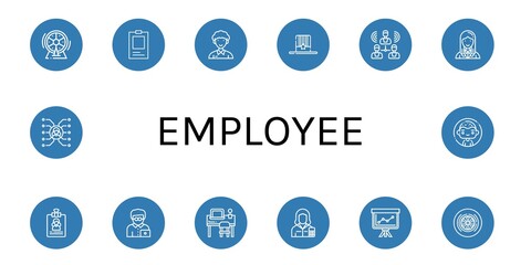 employee simple icons set