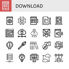 Set of download icons