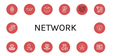 Set of network icons