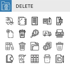 Set of delete icons