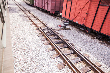 Narrow-gauge heritage railway,  Tourist Attraction, old-fashioned train, , Mokra Gora Station -...