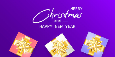 Fototapeta na wymiar Marry Christmas and Happy New Year card. Christmas banner.