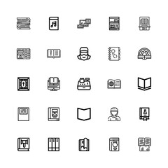 Editable 25 bookstore icons for web and mobile