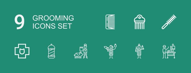 Editable 9 grooming icons for web and mobile