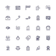 Editable 25 invitation icons for web and mobile