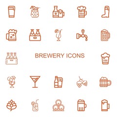 Editable 22 brewery icons for web and mobile