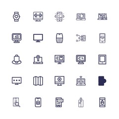 Editable 25 smartphone icons for web and mobile