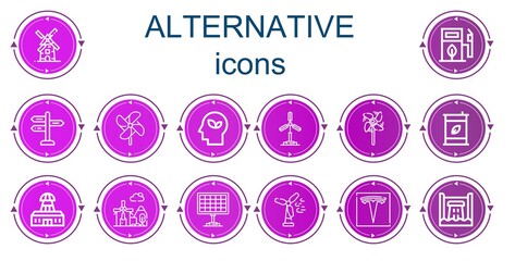 Editable 14 alternative icons for web and mobile