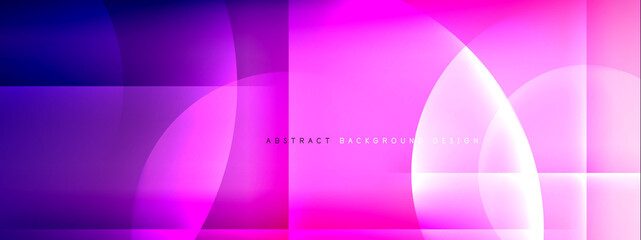 Vector abstract background - circle and cross on fluid gradient with shadows and light effects. Techno or business shiny design templates for text