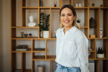 Portrait of a smiling young businesswoman.