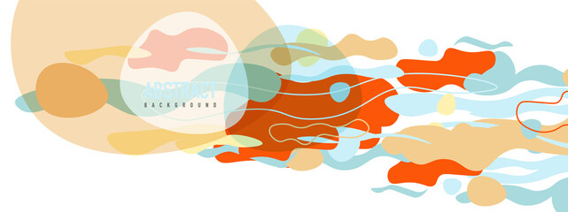 Trendy liquid style shapes abstract design, dynamic vector background for placards, brochures, posters, web landing pages, covers or banners