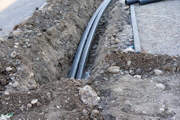 Pipe laying in the ground