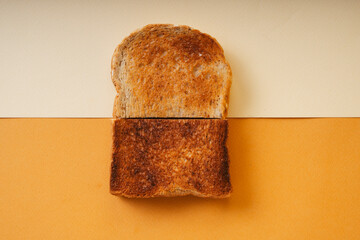 Two kind level of grill bread in difference colour.