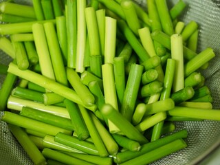 아시아 음식 재료 마늘쫑, 마늘줄기
