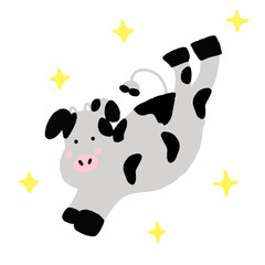 牛 2021  年賀状 シンプル