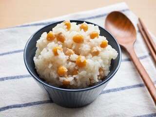 아시아 음식 병아콩과 흰밥
