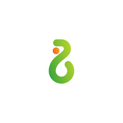 initial letter B logo, line art style design template