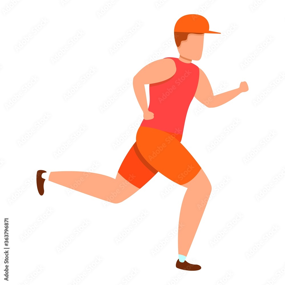 Poster boy running icon. cartoon of boy running vector icon for web design isolated on white background