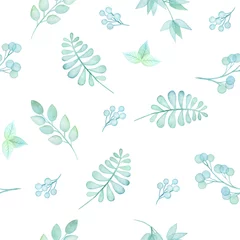Tuinposter Aquarel natuur set Naadloos patroon met hoogwaardige handgeschilderde aquarelbladeren. Perfect voor uw project, bruiloft, wenskaart, foto& 39 s, blogs, behang, patroon, textuur en meer