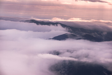 Wonderful and curious sea of clouds and beautiful Huangshan mountain landscape in China.