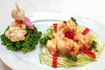 Creamy Shrimp on white plate