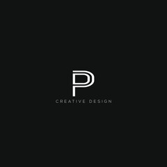 Alphabet letter icon logo P/PD minimal logo.

